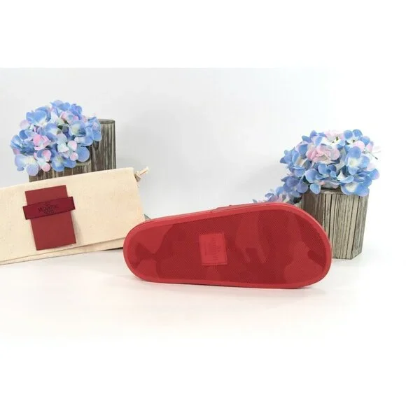 Valentino VLTN Rosso Red Rubber Pool Slides 37 NIB - Picture 7 of 8